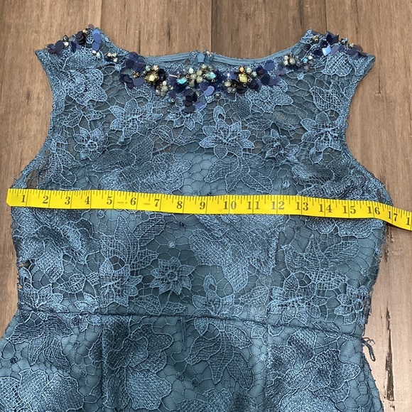 Adrianna Papell lace blue‎ embelished top dress blue - Picture 13 of 13